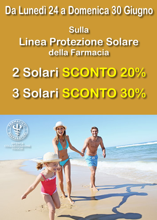 Promo solari farmacia 24 30 giugno 19